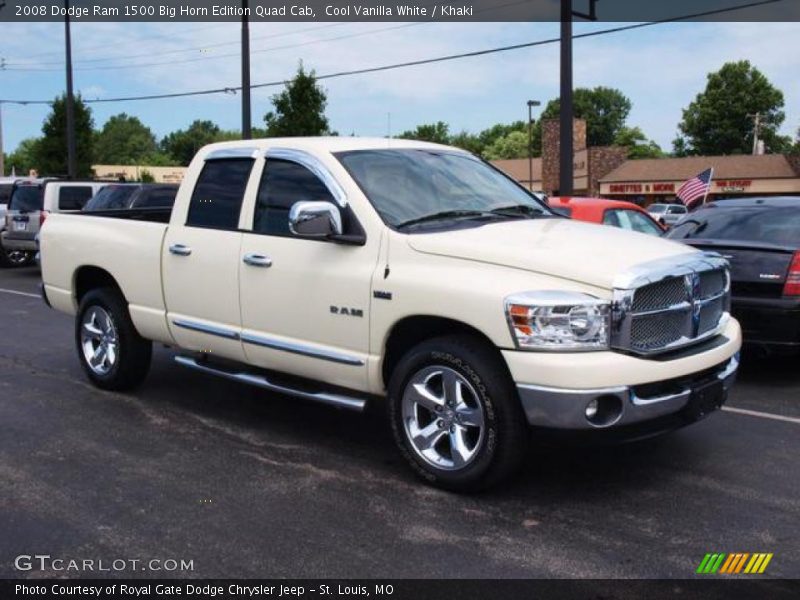 Cool Vanilla White / Khaki 2008 Dodge Ram 1500 Big Horn Edition Quad Cab