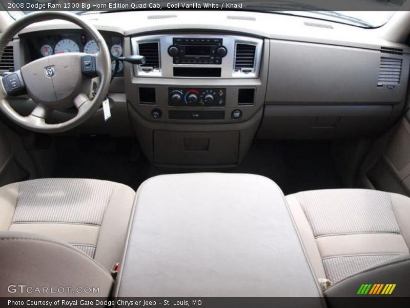 Cool Vanilla White / Khaki 2008 Dodge Ram 1500 Big Horn Edition Quad Cab