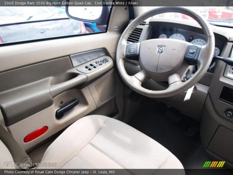 Cool Vanilla White / Khaki 2008 Dodge Ram 1500 Big Horn Edition Quad Cab