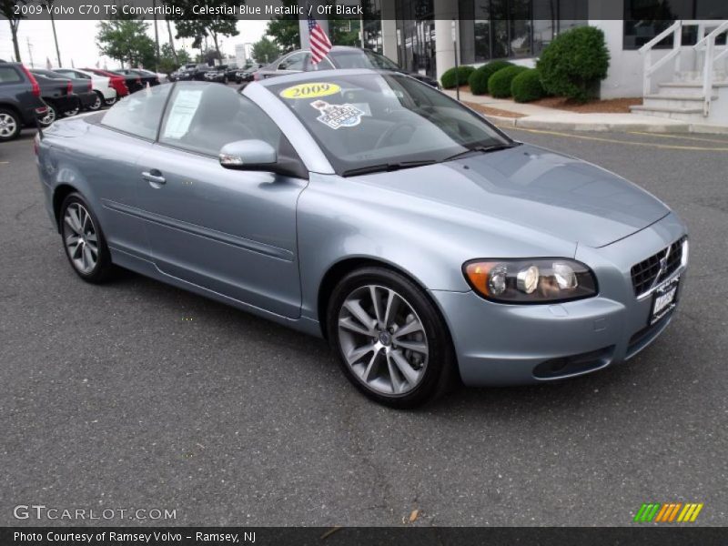 Celestial Blue Metallic / Off Black 2009 Volvo C70 T5 Convertible