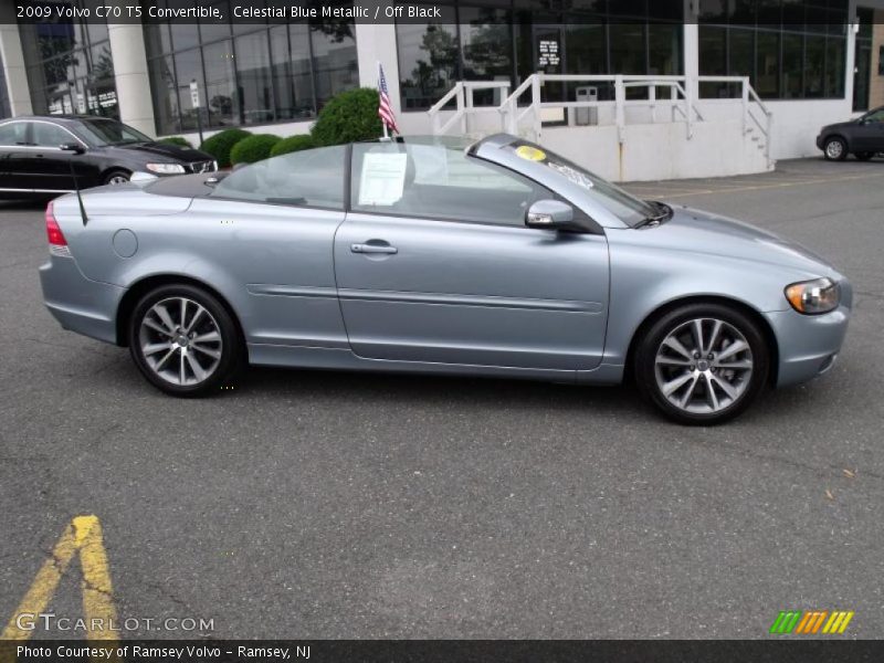 Celestial Blue Metallic / Off Black 2009 Volvo C70 T5 Convertible