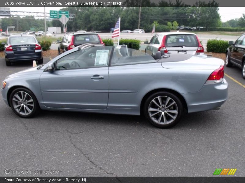 Celestial Blue Metallic / Off Black 2009 Volvo C70 T5 Convertible