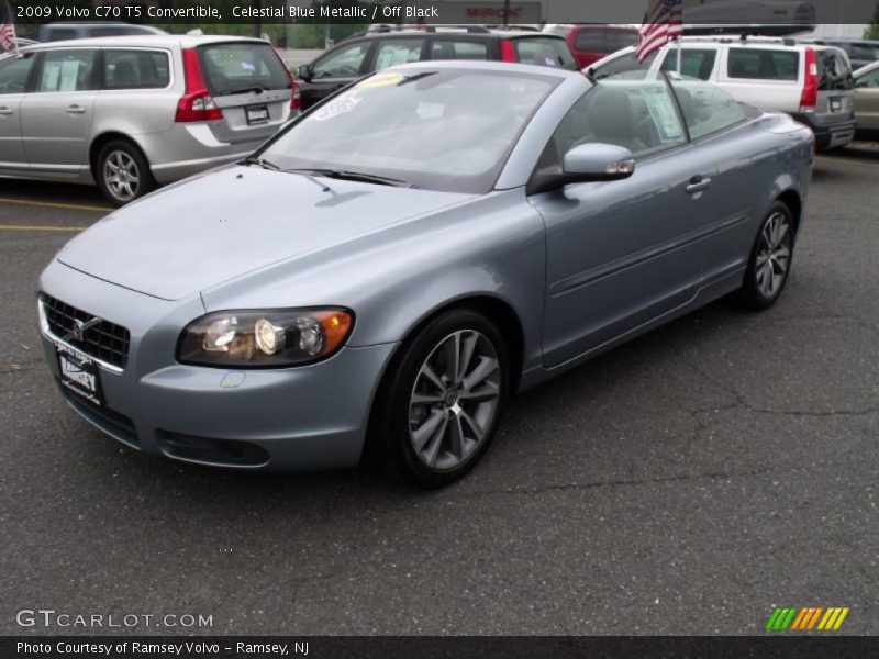 Celestial Blue Metallic / Off Black 2009 Volvo C70 T5 Convertible