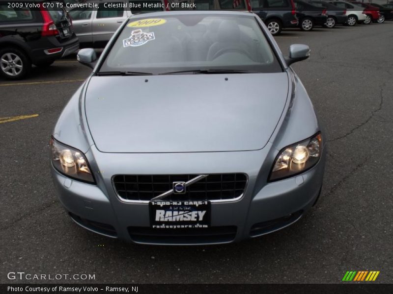 Celestial Blue Metallic / Off Black 2009 Volvo C70 T5 Convertible