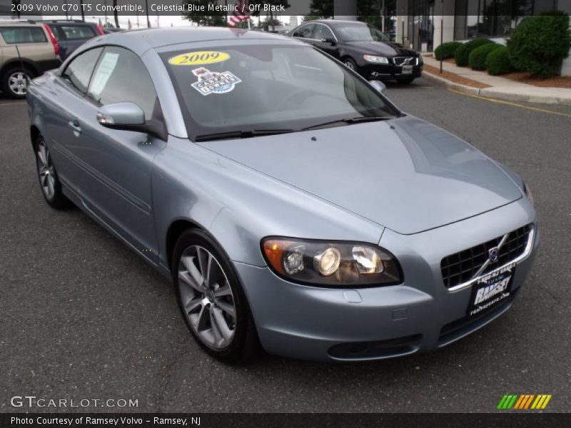 Celestial Blue Metallic / Off Black 2009 Volvo C70 T5 Convertible