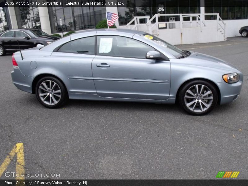 Celestial Blue Metallic / Off Black 2009 Volvo C70 T5 Convertible