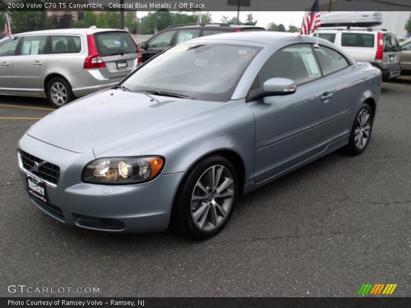 Celestial Blue Metallic / Off Black 2009 Volvo C70 T5 Convertible