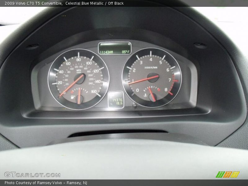 Celestial Blue Metallic / Off Black 2009 Volvo C70 T5 Convertible