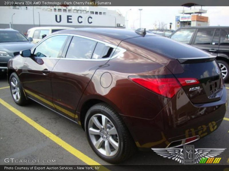 Dark Cherry Pearl / Sumatra 2010 Acura ZDX AWD Technology