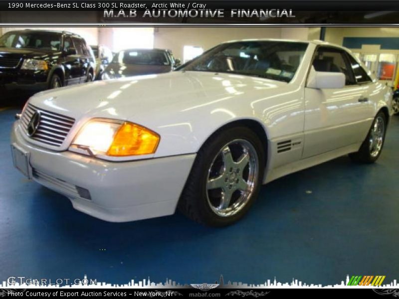 Arctic White / Gray 1990 Mercedes-Benz SL Class 300 SL Roadster