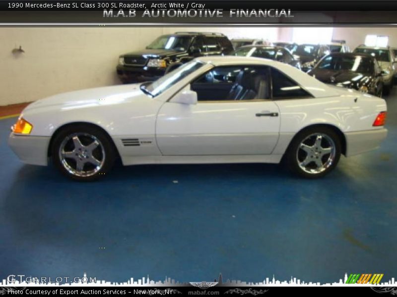 Arctic White / Gray 1990 Mercedes-Benz SL Class 300 SL Roadster