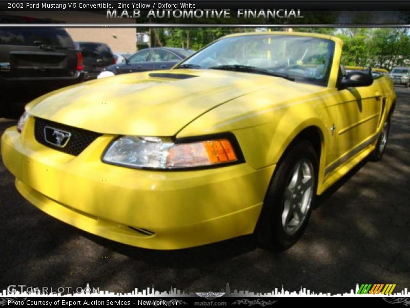Zinc Yellow / Oxford White 2002 Ford Mustang V6 Convertible