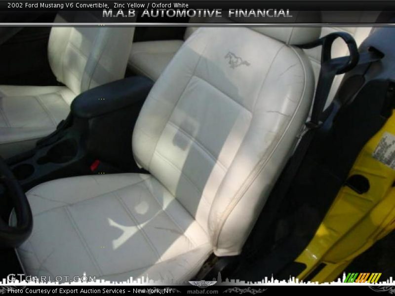 Zinc Yellow / Oxford White 2002 Ford Mustang V6 Convertible