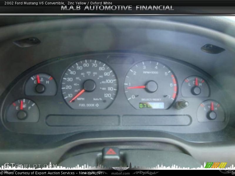 Zinc Yellow / Oxford White 2002 Ford Mustang V6 Convertible