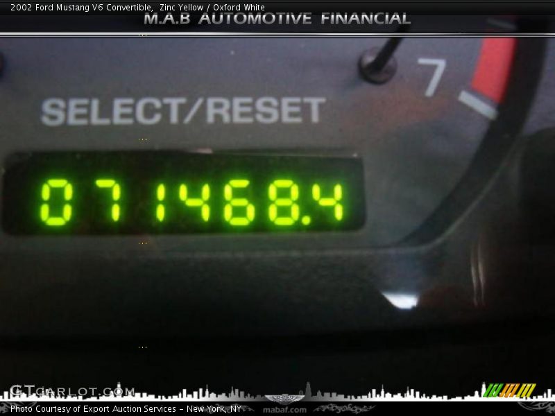 Zinc Yellow / Oxford White 2002 Ford Mustang V6 Convertible