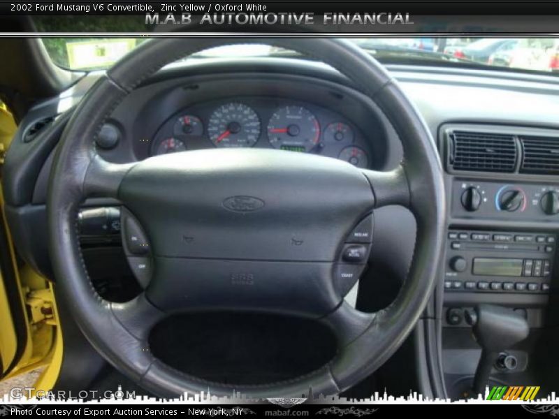 Zinc Yellow / Oxford White 2002 Ford Mustang V6 Convertible