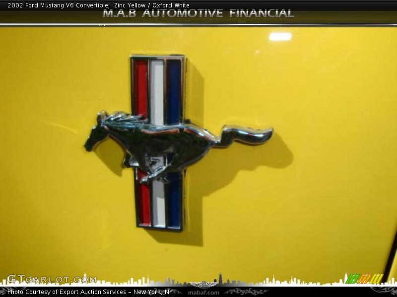 Zinc Yellow / Oxford White 2002 Ford Mustang V6 Convertible