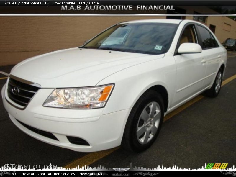 Powder White Pearl / Camel 2009 Hyundai Sonata GLS