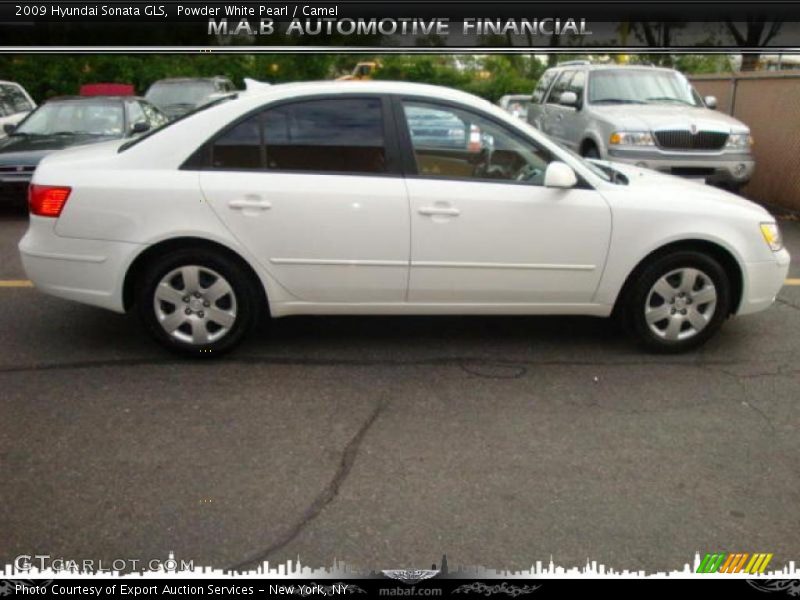 Powder White Pearl / Camel 2009 Hyundai Sonata GLS