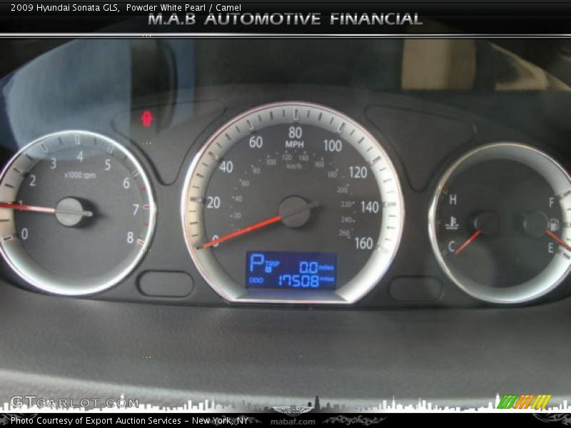 Powder White Pearl / Camel 2009 Hyundai Sonata GLS