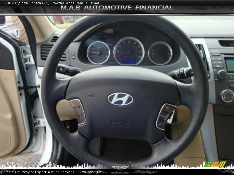 Powder White Pearl / Camel 2009 Hyundai Sonata GLS