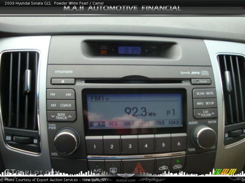 Powder White Pearl / Camel 2009 Hyundai Sonata GLS