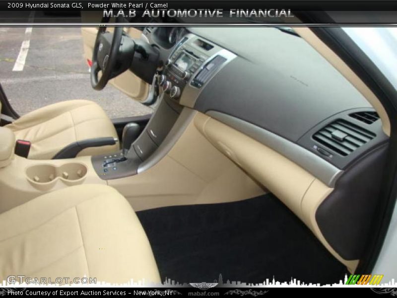 Powder White Pearl / Camel 2009 Hyundai Sonata GLS