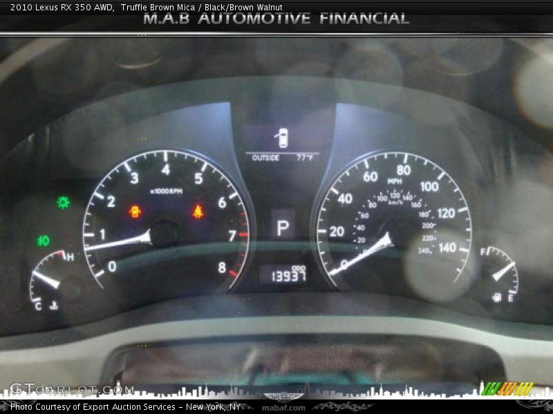 Truffle Brown Mica / Black/Brown Walnut 2010 Lexus RX 350 AWD