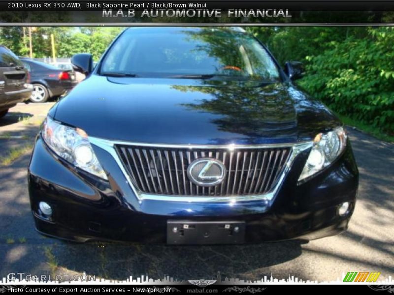 Black Sapphire Pearl / Black/Brown Walnut 2010 Lexus RX 350 AWD