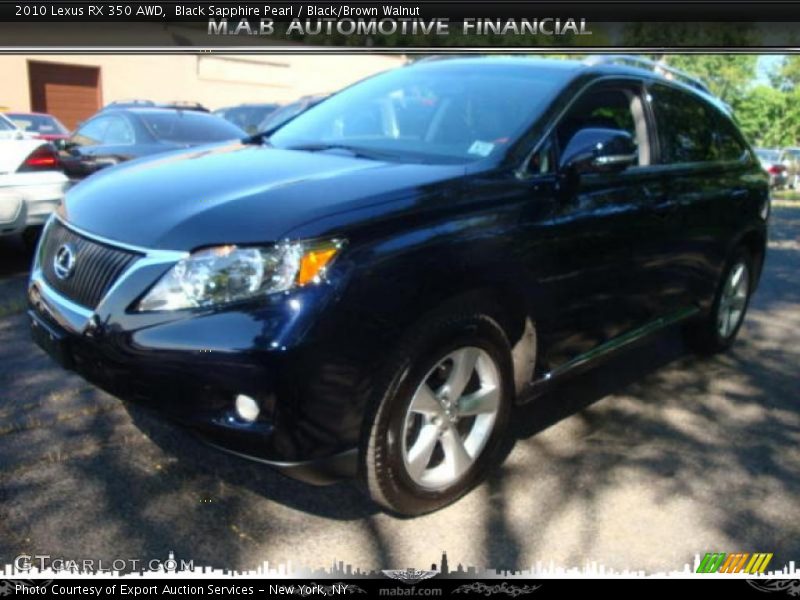 Black Sapphire Pearl / Black/Brown Walnut 2010 Lexus RX 350 AWD