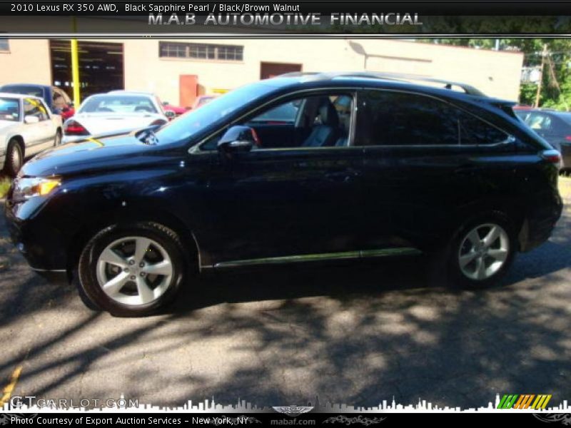 Black Sapphire Pearl / Black/Brown Walnut 2010 Lexus RX 350 AWD