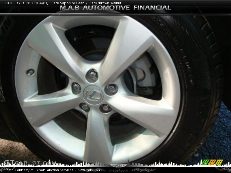 Black Sapphire Pearl / Black/Brown Walnut 2010 Lexus RX 350 AWD