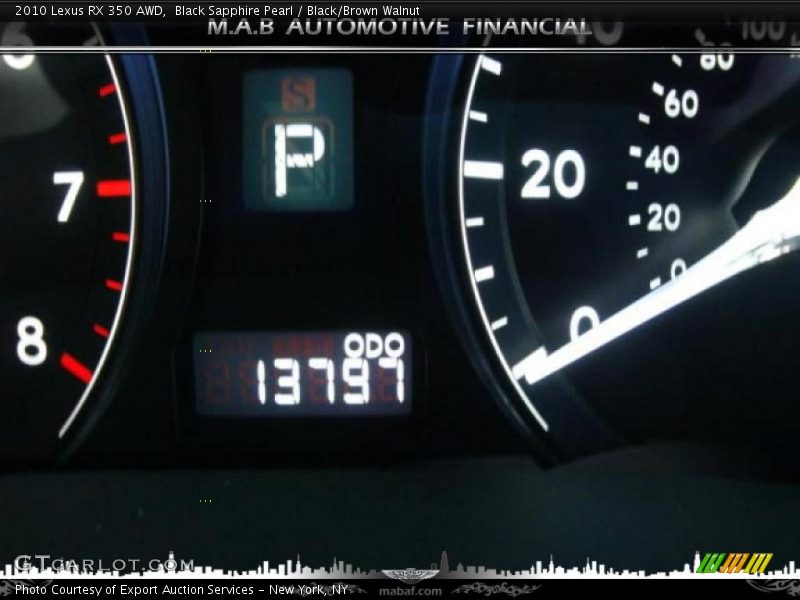 Black Sapphire Pearl / Black/Brown Walnut 2010 Lexus RX 350 AWD