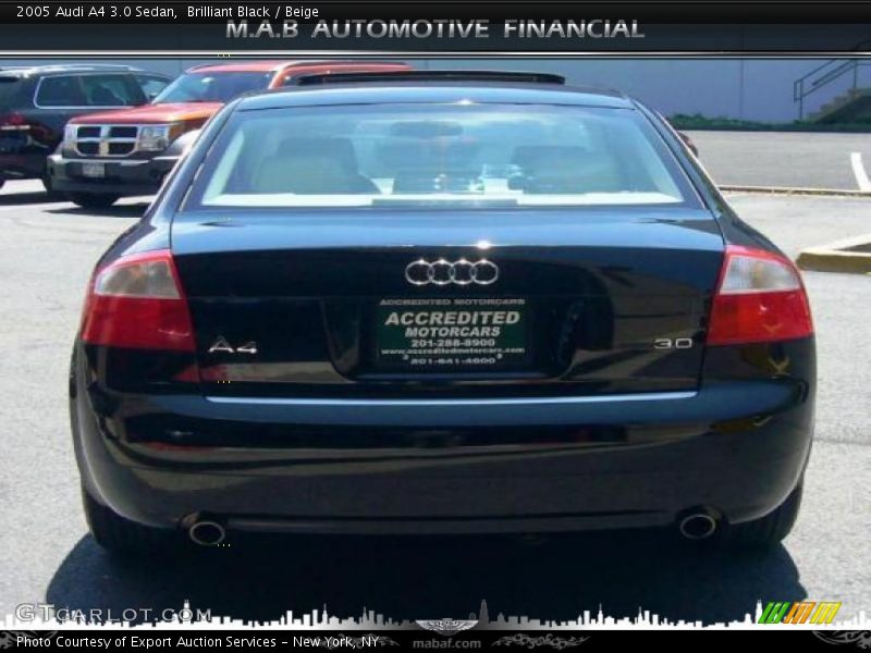 Brilliant Black / Beige 2005 Audi A4 3.0 Sedan