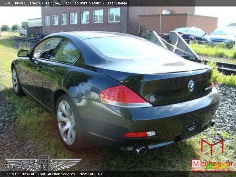 Black Sapphire Metallic / Cream Beige 2005 BMW 6 Series 645i Coupe