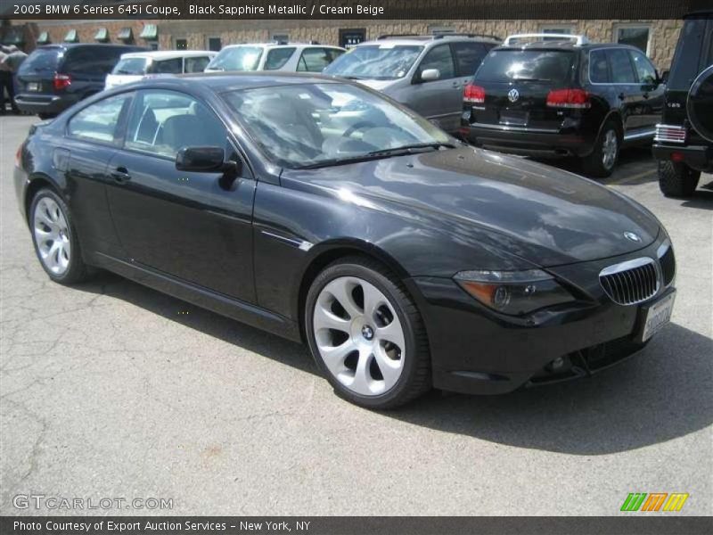 Black Sapphire Metallic / Cream Beige 2005 BMW 6 Series 645i Coupe