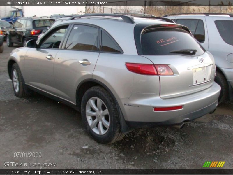 Brilliant Silver Metallic / Brick/Black 2005 Infiniti FX 35 AWD