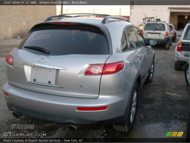 Brilliant Silver Metallic / Brick/Black 2005 Infiniti FX 35 AWD