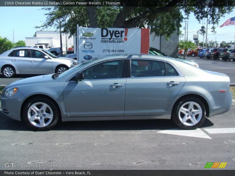 Golden Pewter Metallic / Titanium 2009 Chevrolet Malibu LS Sedan