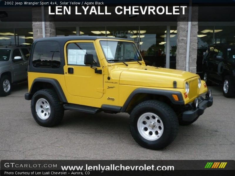 Solar Yellow / Agate Black 2002 Jeep Wrangler Sport 4x4