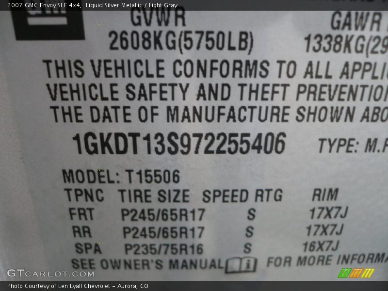 Liquid Silver Metallic / Light Gray 2007 GMC Envoy SLE 4x4