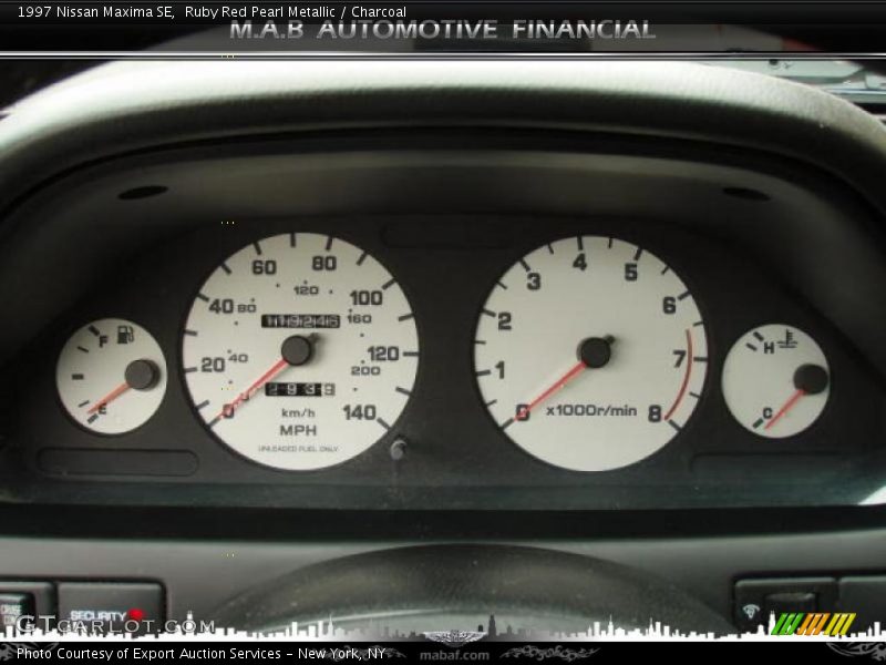 Ruby Red Pearl Metallic / Charcoal 1997 Nissan Maxima SE