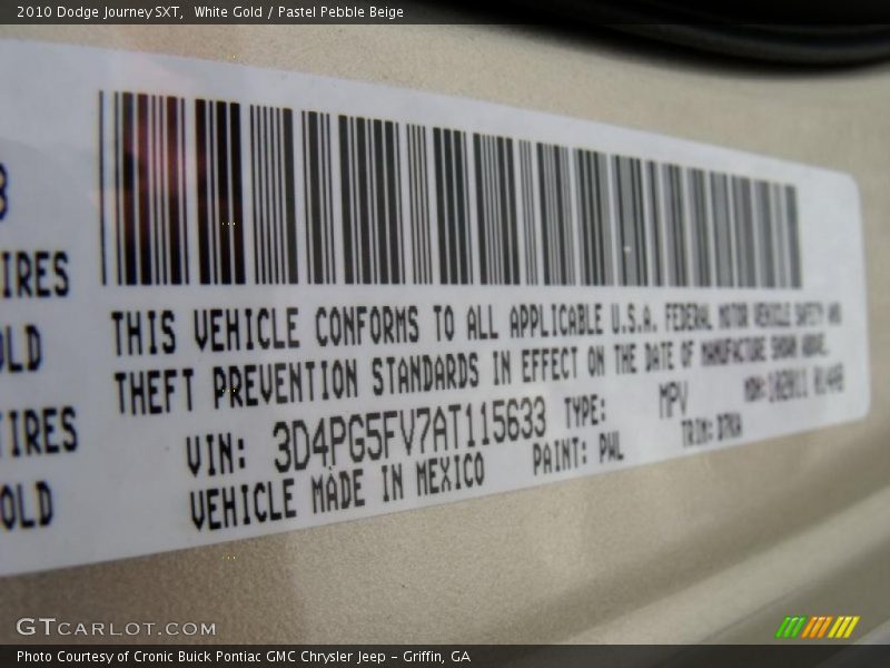White Gold / Pastel Pebble Beige 2010 Dodge Journey SXT