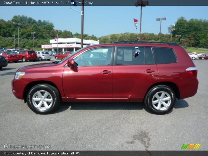 Salsa Red Pearl / Ash Gray 2008 Toyota Highlander 4WD
