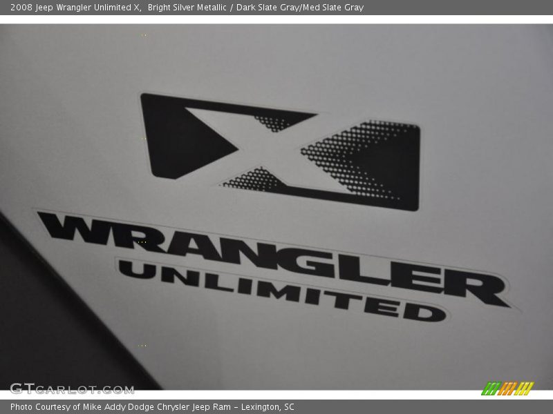 Bright Silver Metallic / Dark Slate Gray/Med Slate Gray 2008 Jeep Wrangler Unlimited X