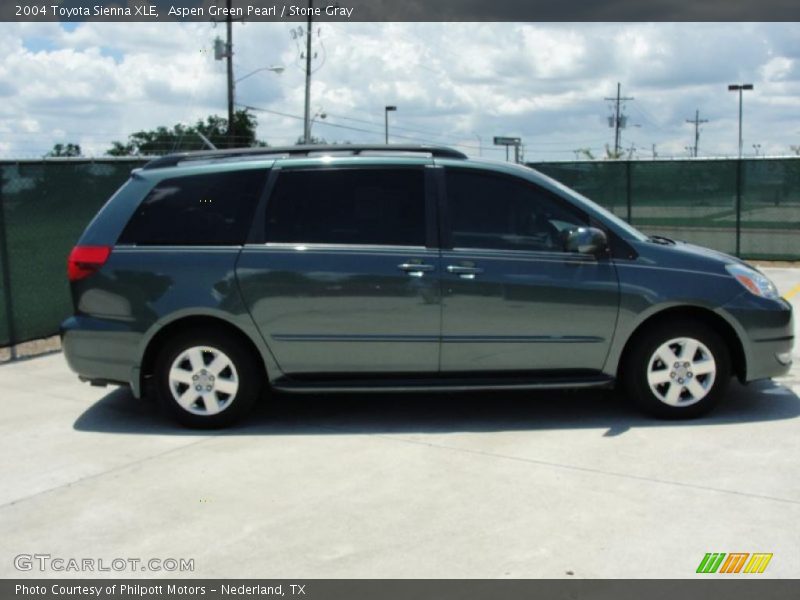 Aspen Green Pearl / Stone Gray 2004 Toyota Sienna XLE