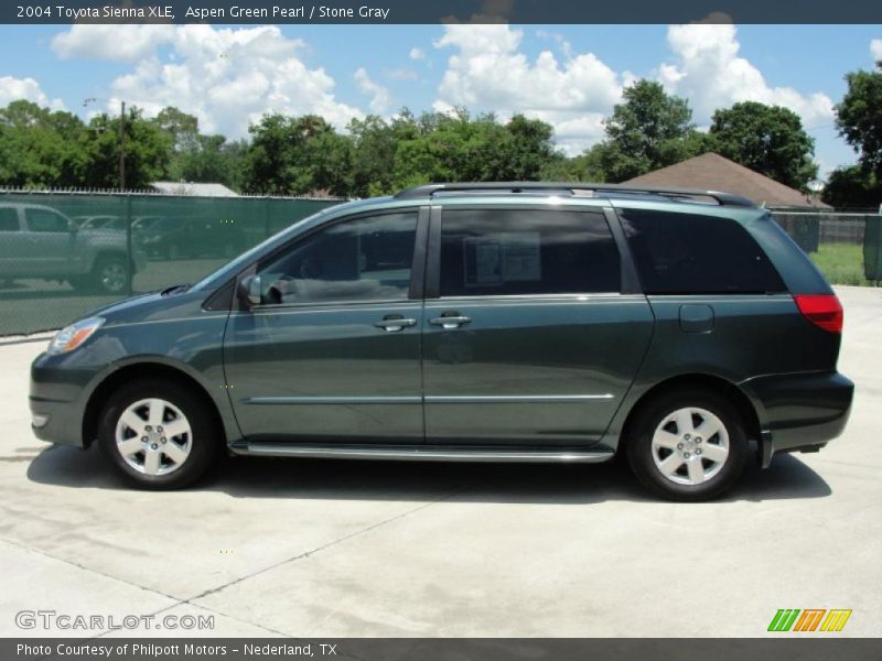 Aspen Green Pearl / Stone Gray 2004 Toyota Sienna XLE