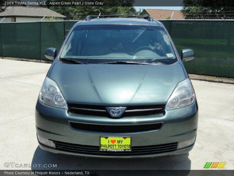 Aspen Green Pearl / Stone Gray 2004 Toyota Sienna XLE