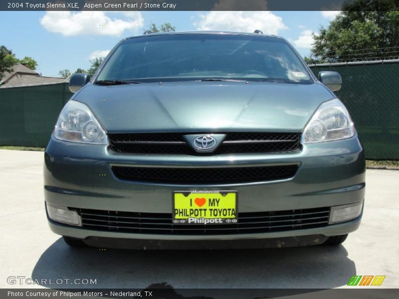 Aspen Green Pearl / Stone Gray 2004 Toyota Sienna XLE