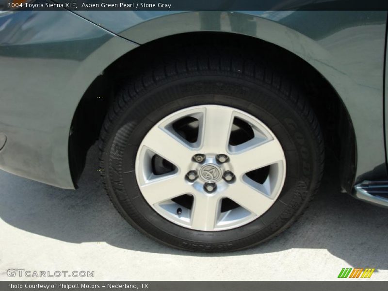 Aspen Green Pearl / Stone Gray 2004 Toyota Sienna XLE